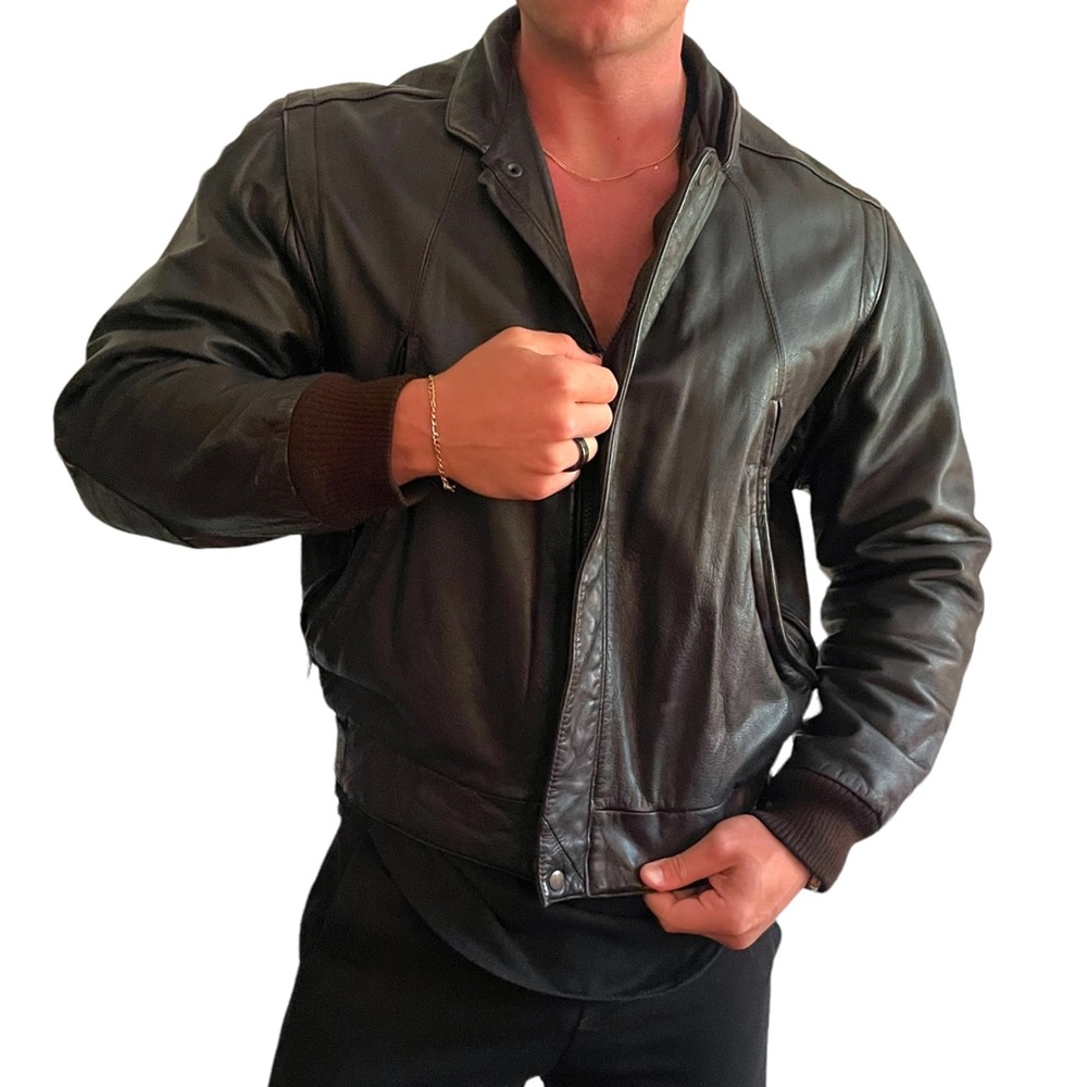 Vintage Dark Brown Leather Jacket